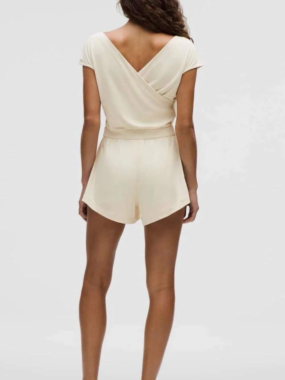 Lululemon Drapey Softstreme Romper Light Ivory Size Medium